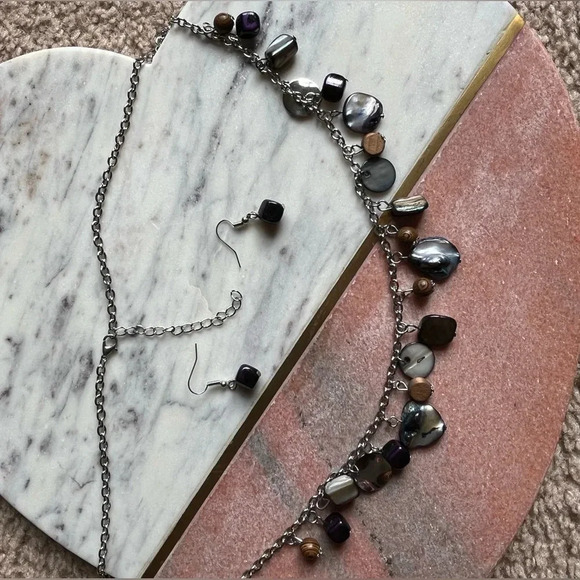 Silver charm necklace with matching earrings - Picture 9 of 9